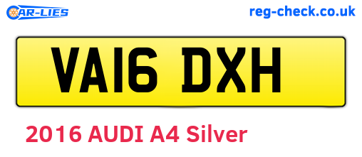 VA16DXH are the vehicle registration plates.