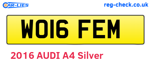 WO16FEM are the vehicle registration plates.