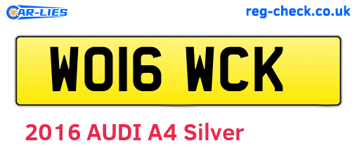 WO16WCK are the vehicle registration plates.