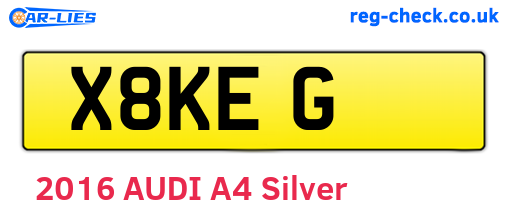 X8KEG are the vehicle registration plates.