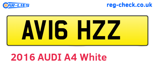 AV16HZZ are the vehicle registration plates.