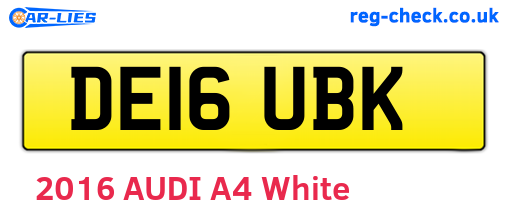 DE16UBK are the vehicle registration plates.