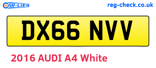 DX66NVV are the vehicle registration plates.