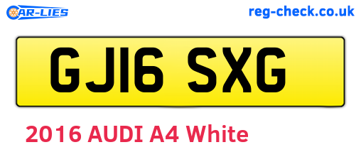 GJ16SXG are the vehicle registration plates.