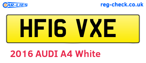HF16VXE are the vehicle registration plates.