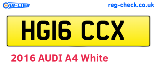 HG16CCX are the vehicle registration plates.