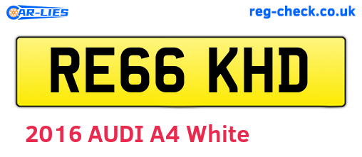 RE66KHD are the vehicle registration plates.
