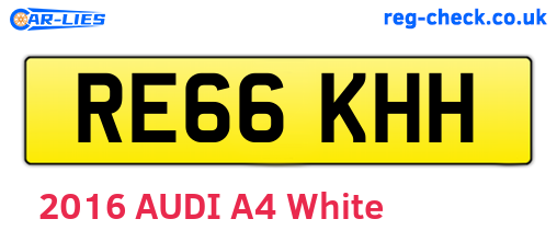 RE66KHH are the vehicle registration plates.