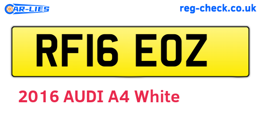 RF16EOZ are the vehicle registration plates.