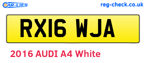 RX16WJA are the vehicle registration plates.