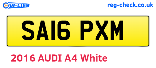 SA16PXM are the vehicle registration plates.