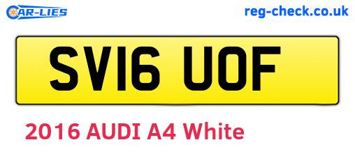 SV16UOF are the vehicle registration plates.