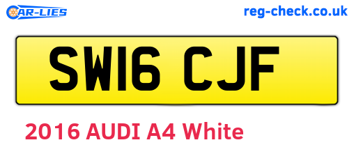SW16CJF are the vehicle registration plates.