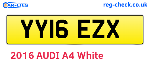 YY16EZX are the vehicle registration plates.