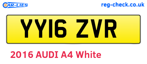 YY16ZVR are the vehicle registration plates.