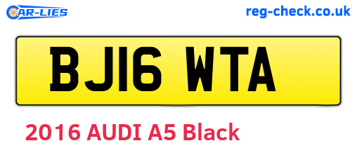 BJ16WTA are the vehicle registration plates.