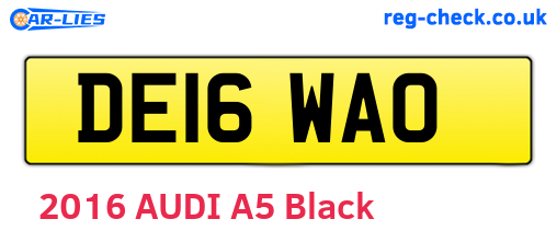 DE16WAO are the vehicle registration plates.