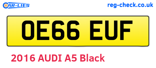OE66EUF are the vehicle registration plates.