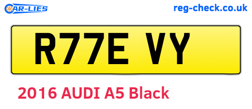 R77EVY are the vehicle registration plates.