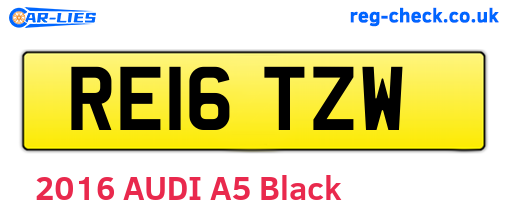 RE16TZW are the vehicle registration plates.