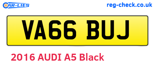 VA66BUJ are the vehicle registration plates.