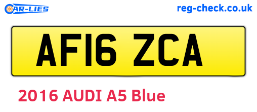 AF16ZCA are the vehicle registration plates.
