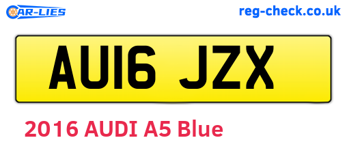 AU16JZX are the vehicle registration plates.