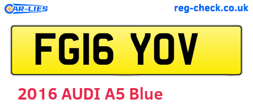 FG16YOV are the vehicle registration plates.