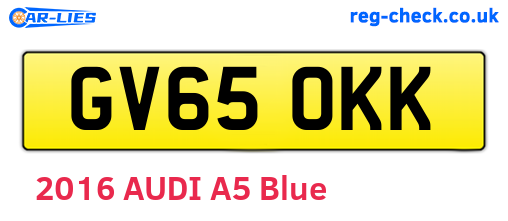 GV65OKK are the vehicle registration plates.