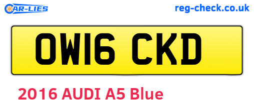 OW16CKD are the vehicle registration plates.