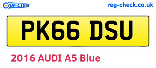 PK66DSU are the vehicle registration plates.
