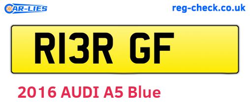 R13RGF are the vehicle registration plates.