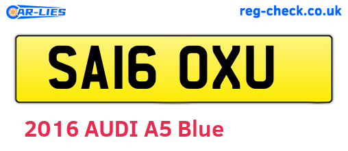 SA16OXU are the vehicle registration plates.