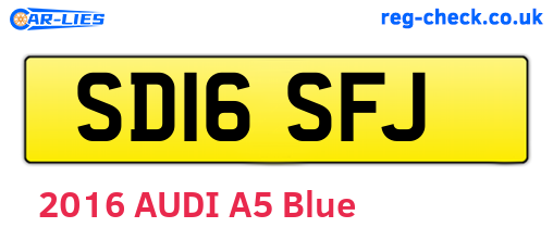 SD16SFJ are the vehicle registration plates.