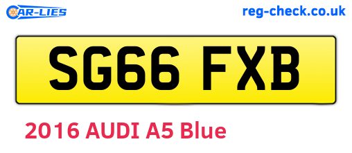 SG66FXB are the vehicle registration plates.