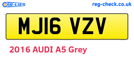 MJ16VZV are the vehicle registration plates.