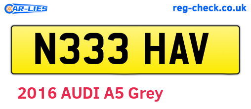 N333HAV are the vehicle registration plates.