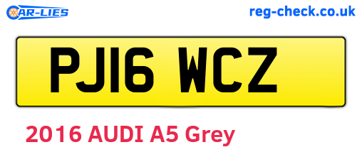 PJ16WCZ are the vehicle registration plates.