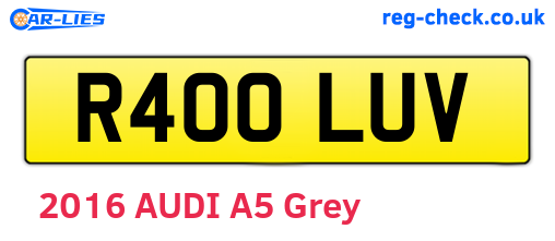 R400LUV are the vehicle registration plates.