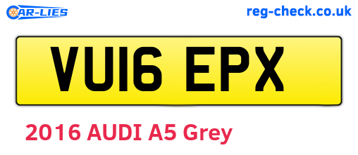VU16EPX are the vehicle registration plates.