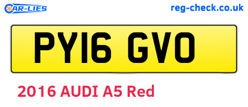 PY16GVO are the vehicle registration plates.