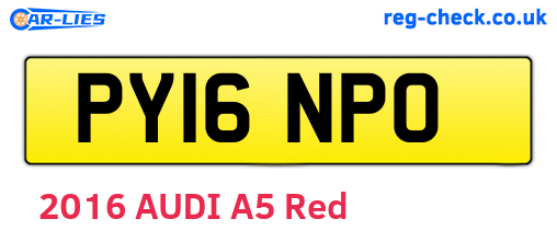 PY16NPO are the vehicle registration plates.