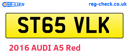 ST65VLK are the vehicle registration plates.
