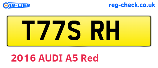 T77SRH are the vehicle registration plates.