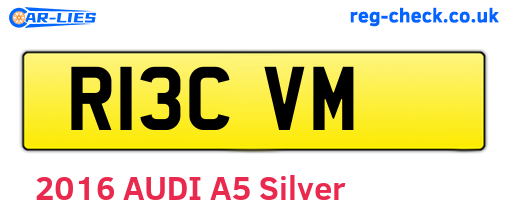 R13CVM are the vehicle registration plates.
