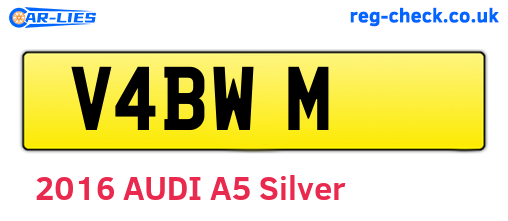 V4BWM are the vehicle registration plates.