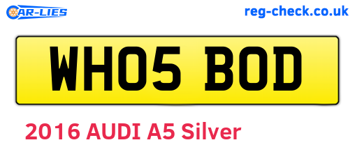 WH05BOD are the vehicle registration plates.
