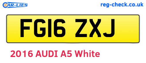 FG16ZXJ are the vehicle registration plates.