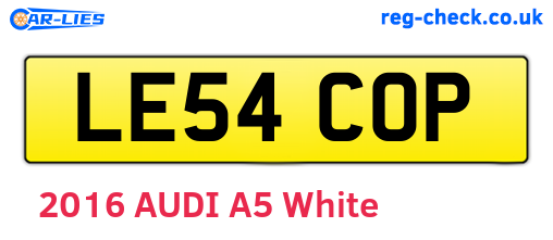 LE54COP are the vehicle registration plates.