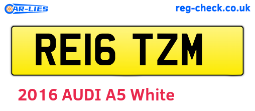 RE16TZM are the vehicle registration plates.